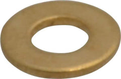 Value Collection - #10 Screw, Brass Standard Flat Washer - 0.2" ID x 7/16" OD, 0.036" Thick, Plain Finish - Top Tool & Supply