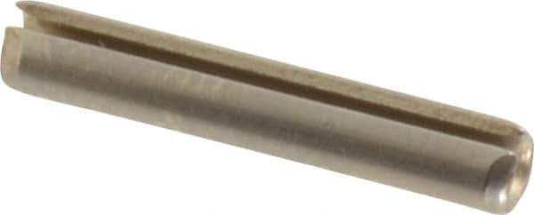 Made in USA - 3/32" Diam x 9/16" Long Slotted Spring Pin - Grade 420 Stainless Steel, Bright Finish - Top Tool & Supply