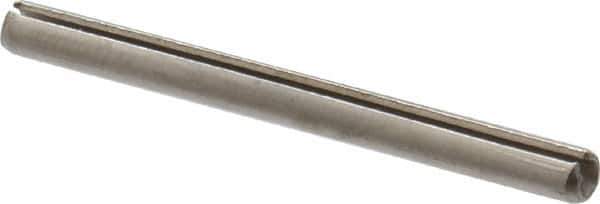 Made in USA - 3/32" Diam x 1-1/8" Long Slotted Spring Pin - Grade 420 Stainless Steel, Bright Finish - Top Tool & Supply