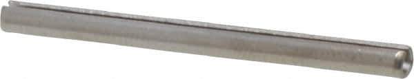 Made in USA - 3/32" Diam x 1-1/4" Long Slotted Spring Pin - Grade 420 Stainless Steel, Bright Finish - Top Tool & Supply