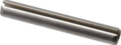 Made in USA - 5/32" Diam x 1-1/8" Long Slotted Spring Pin - Grade 420 Stainless Steel, Bright Finish - Top Tool & Supply