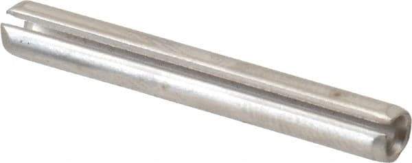 Made in USA - 5/32" Diam x 1-1/4" Long Slotted Spring Pin - Grade 420 Stainless Steel, Bright Finish - Top Tool & Supply