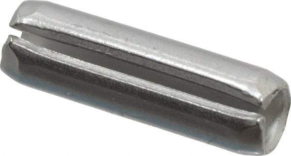 Made in USA - 3/16" Diam x 5/8" Long Slotted Spring Pin - Grade 420 Stainless Steel, Bright Finish - Top Tool & Supply