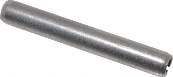 Made in USA - 3/16" Diam x 1-3/8" Long Slotted Spring Pin - Grade 420 Stainless Steel, Bright Finish - Top Tool & Supply