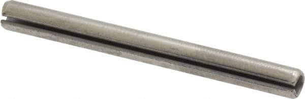 Made in USA - 3/16" Diam x 2" Long Slotted Spring Pin - Grade 420 Stainless Steel, Bright Finish - Top Tool & Supply