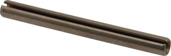 Made in USA - 1/4" Diam x 2-1/2" Long Slotted Spring Pin - Grade 420 Stainless Steel, Bright Finish - Top Tool & Supply