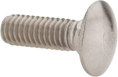 Value Collection - 5/16-18 UNC 1" Length Under Head, Standard Square Neck, Carriage Bolt - 18-8 Stainless Steel, Uncoated - Top Tool & Supply