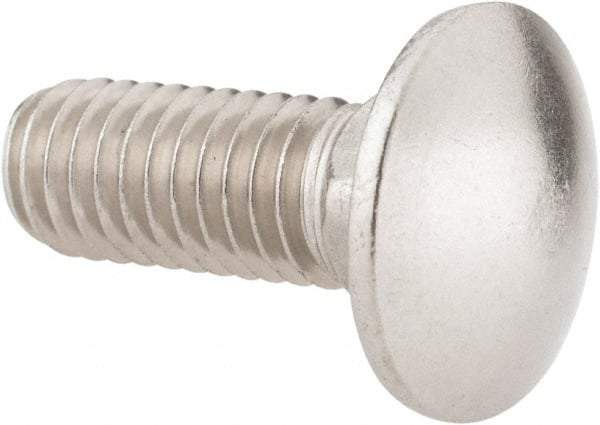 Value Collection - 3/8-16 UNC 1" Length Under Head, Standard Square Neck, Carriage Bolt - 18-8 Stainless Steel, Uncoated - Top Tool & Supply