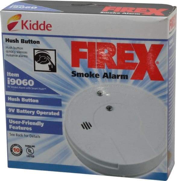 Kidde - 5 Inch Diameter, Smoke Alarm - 85 dB Decibel Rating, 9V Battery Included, Wall or Ceiling Mount, Tamper Resistant - Top Tool & Supply