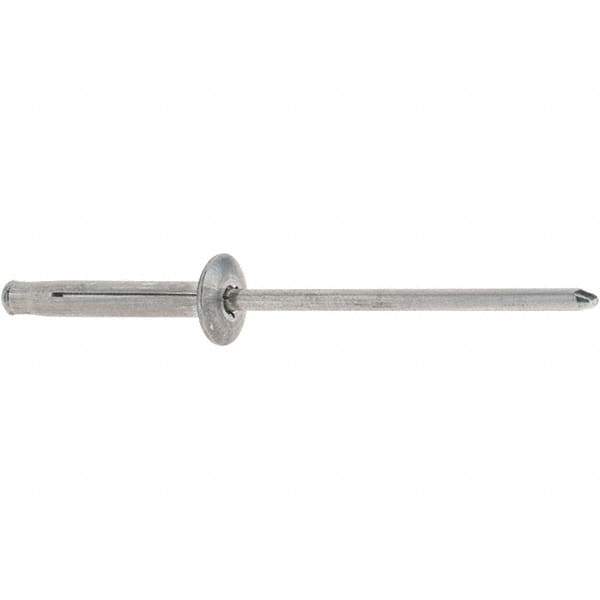 RivetKing - Dome Head Aluminum Plus Blind Rivet - Aluminum Mandrel, 1/8" to 3/8" Grip, 0.312" Head Diam, 0.129" to 0.143" Hole Diam, 0.975" Length Under Head, 1/8" Body Diam - Top Tool & Supply