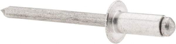 RivetKing - Size 64 Dome Head Aluminum Open End Blind Rivet - Aluminum Mandrel, 0.188" to 1/4" Grip, 3/8" Head Diam, 0.192" to 0.198" Hole Diam, 0.45" Length Under Head, 3/16" Body Diam - Top Tool & Supply