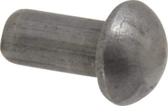 RivetKing - 1/8" Body Diam, Round Steel Solid Rivet - 1/4" Length Under Head - Top Tool & Supply