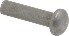 RivetKing - 1/8" Body Diam, Round Uncoated Steel Solid Rivet - 1/2" Length Under Head - Top Tool & Supply