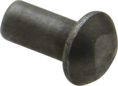 RivetKing - 3/16" Body Diam, Round Uncoated Steel Solid Rivet - 3/8" Length Under Head - Top Tool & Supply