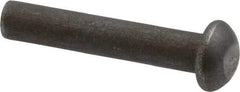 RivetKing - 3/16" Body Diam, Round Steel Solid Rivet - 1" Length Under Head - Top Tool & Supply