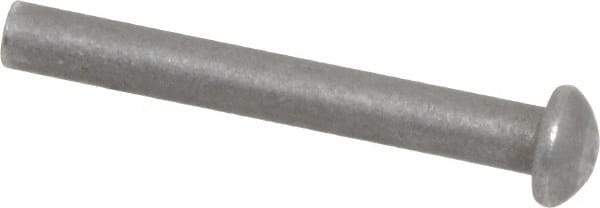 RivetKing - 3/16" Body Diam, Round Steel Solid Rivet - 1-1/2" Length Under Head - Top Tool & Supply