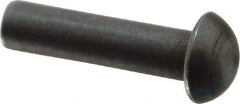 RivetKing - 1/4" Body Diam, Round Steel Solid Rivet - 1" Length Under Head - Top Tool & Supply