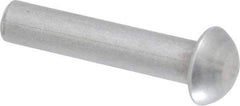 RivetKing - 1/4" Body Diam, Round Uncoated Steel Solid Rivet - 1-1/4" Length Under Head - Top Tool & Supply