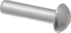 RivetKing - 1/8" Body Diam, Round Uncoated Aluminum Solid Rivet - 1/2" Length Under Head, Grade 1100F - Top Tool & Supply