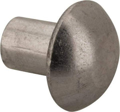 RivetKing - 3/16" Body Diam, Round Uncoated Aluminum Solid Rivet - 1/4" Length Under Head, Grade 1100F - Top Tool & Supply