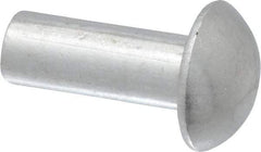 RivetKing - 3/16" Body Diam, Round Uncoated Aluminum Solid Rivet - 1/2" Length Under Head, Grade 1100F - Top Tool & Supply