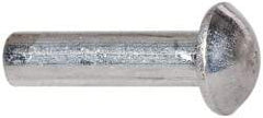 RivetKing - 3/16" Body Diam, Round Uncoated Aluminum Solid Rivet - 3/4" Length Under Head, Grade 1100F - Top Tool & Supply