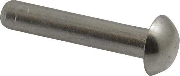 RivetKing - 3/16" Body Diam, Round Aluminum Solid Rivet - 1" Length Under Head, Grade 1100F - Top Tool & Supply