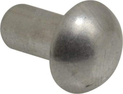 RivetKing - 1/4" Body Diam, Round Uncoated Aluminum Solid Rivet - 1/2" Length Under Head, Grade 1100F - Top Tool & Supply