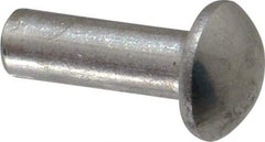 RivetKing - 1/4" Body Diam, Round Aluminum Solid Rivet - 3/4" Length Under Head, Grade 1100F - Top Tool & Supply