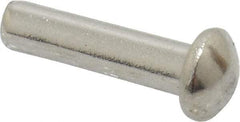 RivetKing - 1/8" Body Diam, Round Uncoated Stainless Steel Solid Rivet - 1/2" Length Under Head, Grade 18-8 - Top Tool & Supply