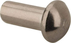 RivetKing - 5/32" Body Diam, Round Stainless Steel Solid Rivet - 3/8" Length Under Head, Grade 18-8 - Top Tool & Supply