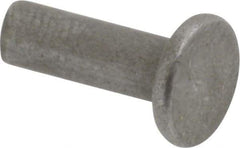 RivetKing - 1/8" Body Diam, Flat Uncoated Steel Solid Rivet - 3/8" Length Under Head - Top Tool & Supply