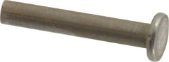 RivetKing - 1/8" Body Diam, Flat Uncoated Steel Solid Rivet - 3/4" Length Under Head - Top Tool & Supply