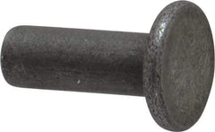 RivetKing - 3/16" Body Diam, Flat Uncoated Steel Solid Rivet - 1/2" Length Under Head - Top Tool & Supply