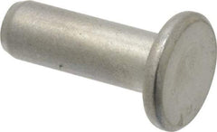 RivetKing - 1/4" Body Diam, Flat Uncoated Steel Solid Rivet - 3/4" Length Under Head - Top Tool & Supply