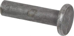 RivetKing - 1/4" Body Diam, Flat Steel Solid Rivet - 1" Length Under Head - Top Tool & Supply