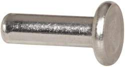 RivetKing - 5/32" Body Diam, Flat Aluminum Solid Rivet - 1/2" Length Under Head, Grade 1100F - Top Tool & Supply