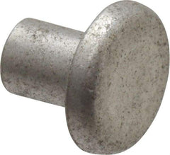 RivetKing - 3/16" Body Diam, Flat Uncoated Aluminum Solid Rivet - 1/4" Length Under Head, Grade 1100F - Top Tool & Supply