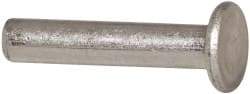 RivetKing - 1/4" Body Diam, Flat Aluminum Solid Rivet - 1-1/4" Length Under Head, Grade 1100F - Top Tool & Supply