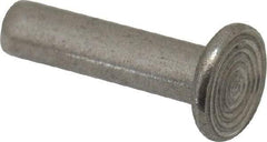 RivetKing - 1/8" Body Diam, Flat Uncoated Stainless Steel Solid Rivet - 1/2" Length Under Head, Grade 18-8 - Top Tool & Supply