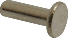 RivetKing - 5/32" Body Diam, Flat Uncoated Stainless Steel Solid Rivet - 1/2" Length Under Head, Grade 18-8 - Top Tool & Supply