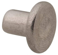 RivetKing - 3/16" Body Diam, Round Uncoated Stainless Steel Solid Rivet - 1/4" Length Under Head, Grade 18-8 - Top Tool & Supply