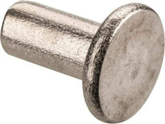 RivetKing - 3/16" Body Diam, Flat Stainless Steel Solid Rivet - 3/8" Length Under Head, Grade 18-8 - Top Tool & Supply