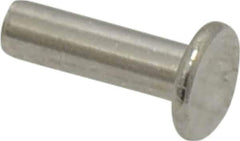 RivetKing - 3/16" Body Diam, Round Uncoated Stainless Steel Solid Rivet - 5/8" Length Under Head, Grade 18-8 - Top Tool & Supply