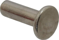 RivetKing - 1/4" Body Diam, Flat Uncoated Stainless Steel Solid Rivet - 3/4" Length Under Head, Grade 18-8 - Top Tool & Supply