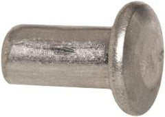 RivetKing - 1/8" Body Diam, Universal Aluminum Solid Rivet - 1/4" Length Under Head, Grade 1100F - Top Tool & Supply