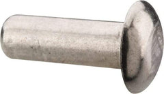 RivetKing - 1/8" Body Diam, Universal Uncoated Aluminum Solid Rivet - 3/8" Length Under Head, Grade 1100F - Top Tool & Supply