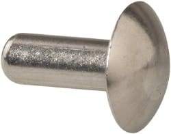 RivetKing - 3/16" Body Diam, Universal Uncoated Aluminum Solid Rivet - 1/2" Length Under Head, Grade 1100F - Top Tool & Supply