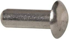 RivetKing - 1/4" Body Diam, Universal Uncoated Aluminum Solid Rivet - 3/4" Length Under Head, Grade 1100F - Top Tool & Supply