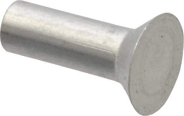 RivetKing - 1/8" Body Diam, Countersunk Uncoated Aluminum Solid Rivet - 3/8" Length Under Head, Grade 1100F, 90° Countersunk Head Angle - Top Tool & Supply